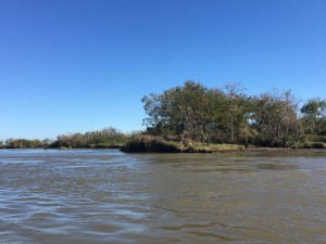 Marshland in Plaquemines Parish is disappearing quickly as waves and currents wash land away.